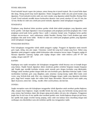 1. peralatan dan kelengkapan gambar teknik | DOCX