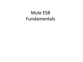 Mule ESB
Fundamentals
 
