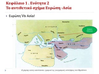 Κεφάλαιο 1 . Ενότητα 2
Το αντιθετικό σχήμα Ευρώπη -Ασία
 Ευρώπη Vs Ασία!
Αζοφικη
Θάλασσα
 