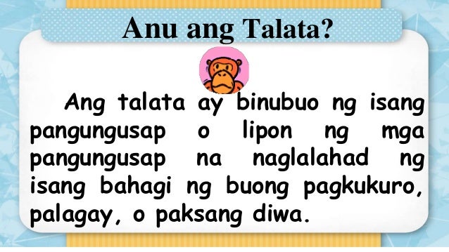Ano Ang Talata Example Talata