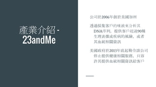 aIB -
23andMe
˾2006ꄓ
͸^񼯿͑Һ
DNAУṩ͑^90N
򼲲LU
ѪyPYӍ
2013ԓ˾
ֹͣṩPգֻ
SṩѪyPYӍo͑
 