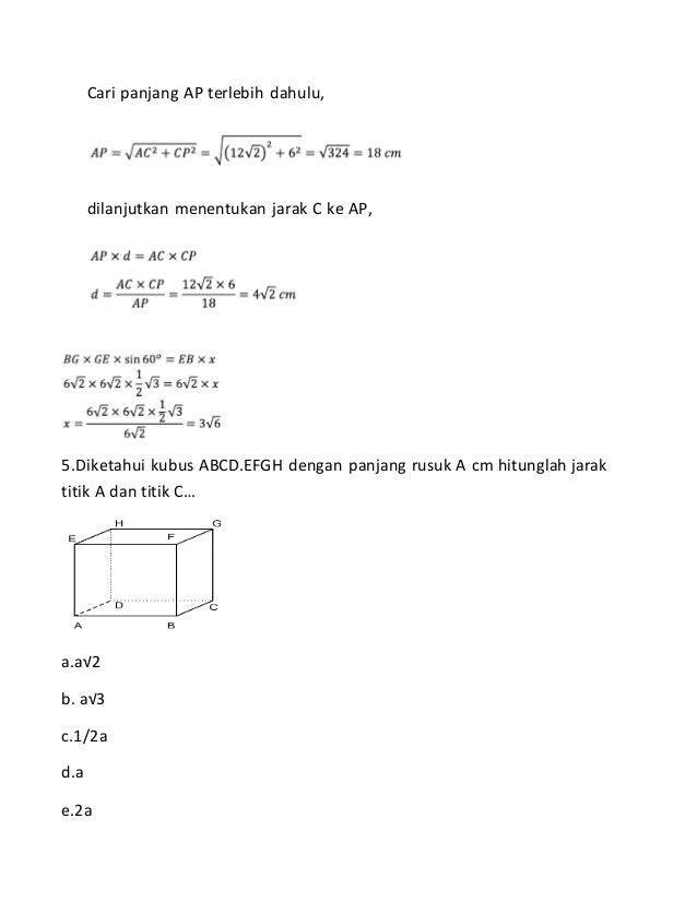 Soal Dan Pembahasan Geometri Dan Trigonometri