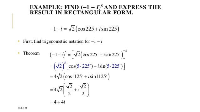 1 introduction to complex numbers express the complex number in trigonometric form 3