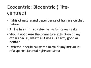 1.1 Environmental value systems | PPTX