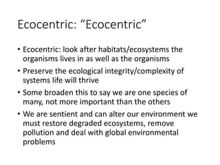 1.1 Environmental value systems | PPTX
