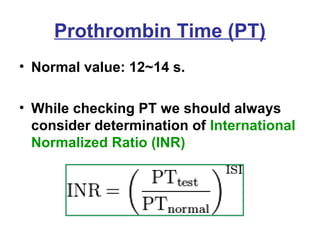 Prothrombin Normal 1.lab diagnosis | PPT