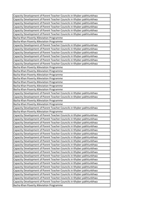 Capacity Development of Parent Teacher Councils in Khyber pakhtunkhwa
Capacity Development of Parent Teacher Councils in Khyber pakhtunkhwa
Capacity Development of Parent Teacher Councils in Khyber pakhtunkhwa
Capacity Development of Parent Teacher Councils in Khyber pakhtunkhwa
Capacity Development of Parent Teacher Councils in Khyber pakhtunkhwa
Capacity Development of Parent Teacher Councils in Khyber pakhtunkhwa
Bacha Khan Poverty Alleviation Programme
Bacha Khan Poverty Alleviation Programme
Capacity Development of Parent Teacher Councils in Khyber pakhtunkhwa
Capacity Development of Parent Teacher Councils in Khyber pakhtunkhwa
Capacity Development of Parent Teacher Councils in Khyber pakhtunkhwa
Capacity Development of Parent Teacher Councils in Khyber pakhtunkhwa
Capacity Development of Parent Teacher Councils in Khyber pakhtunkhwa
Capacity Development of Parent Teacher Councils in Khyber pakhtunkhwa
Bacha Khan Poverty Alleviation Programme
Bacha Khan Poverty Alleviation Programme
Bacha Khan Poverty Alleviation Programme
Bacha Khan Poverty Alleviation Programme
Bacha Khan Poverty Alleviation Programme
Bacha Khan Poverty Alleviation Programme
Bacha Khan Poverty Alleviation Programme
Capacity Development of Parent Teacher Councils in Khyber pakhtunkhwa
Capacity Development of Parent Teacher Councils in Khyber pakhtunkhwa
Bacha Khan Poverty Alleviation Programme
Bacha Khan Poverty Alleviation Programme
Capacity Development of Parent Teacher Councils in Khyber pakhtunkhwa
Bacha Khan Poverty Alleviation Programme
Capacity Development of Parent Teacher Councils in Khyber pakhtunkhwa
Capacity Development of Parent Teacher Councils in Khyber pakhtunkhwa
Capacity Development of Parent Teacher Councils in Khyber pakhtunkhwa
Capacity Development of Parent Teacher Councils in Khyber pakhtunkhwa
Capacity Development of Parent Teacher Councils in Khyber pakhtunkhwa
Capacity Development of Parent Teacher Councils in Khyber pakhtunkhwa
Capacity Development of Parent Teacher Councils in Khyber pakhtunkhwa
Capacity Development of Parent Teacher Councils in Khyber pakhtunkhwa
Capacity Development of Parent Teacher Councils in Khyber pakhtunkhwa
Capacity Development of Parent Teacher Councils in Khyber pakhtunkhwa
Capacity Development of Parent Teacher Councils in Khyber pakhtunkhwa
Capacity Development of Parent Teacher Councils in Khyber pakhtunkhwa
Capacity Development of Parent Teacher Councils in Khyber pakhtunkhwa
Capacity Development of Parent Teacher Councils in Khyber pakhtunkhwa
Capacity Development of Parent Teacher Councils in Khyber pakhtunkhwa
Capacity Development of Parent Teacher Councils in Khyber pakhtunkhwa
Capacity Development of Parent Teacher Councils in Khyber pakhtunkhwa
Capacity Development of Parent Teacher Councils in Khyber pakhtunkhwa
Capacity Development of Parent Teacher Councils in Khyber pakhtunkhwa
Bacha Khan Poverty Alleviation Programme
 