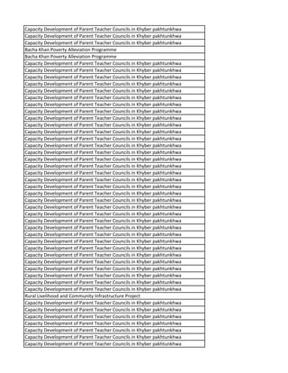 Capacity Development of Parent Teacher Councils in Khyber pakhtunkhwa
Capacity Development of Parent Teacher Councils in Khyber pakhtunkhwa
Capacity Development of Parent Teacher Councils in Khyber pakhtunkhwa
Bacha Khan Poverty Alleviation Programme
Bacha Khan Poverty Alleviation Programme
Capacity Development of Parent Teacher Councils in Khyber pakhtunkhwa
Capacity Development of Parent Teacher Councils in Khyber pakhtunkhwa
Capacity Development of Parent Teacher Councils in Khyber pakhtunkhwa
Capacity Development of Parent Teacher Councils in Khyber pakhtunkhwa
Capacity Development of Parent Teacher Councils in Khyber pakhtunkhwa
Capacity Development of Parent Teacher Councils in Khyber pakhtunkhwa
Capacity Development of Parent Teacher Councils in Khyber pakhtunkhwa
Capacity Development of Parent Teacher Councils in Khyber pakhtunkhwa
Capacity Development of Parent Teacher Councils in Khyber pakhtunkhwa
Capacity Development of Parent Teacher Councils in Khyber pakhtunkhwa
Capacity Development of Parent Teacher Councils in Khyber pakhtunkhwa
Capacity Development of Parent Teacher Councils in Khyber pakhtunkhwa
Capacity Development of Parent Teacher Councils in Khyber pakhtunkhwa
Capacity Development of Parent Teacher Councils in Khyber pakhtunkhwa
Capacity Development of Parent Teacher Councils in Khyber pakhtunkhwa
Capacity Development of Parent Teacher Councils in Khyber pakhtunkhwa
Capacity Development of Parent Teacher Councils in Khyber pakhtunkhwa
Capacity Development of Parent Teacher Councils in Khyber pakhtunkhwa
Capacity Development of Parent Teacher Councils in Khyber pakhtunkhwa
Capacity Development of Parent Teacher Councils in Khyber pakhtunkhwa
Capacity Development of Parent Teacher Councils in Khyber pakhtunkhwa
Capacity Development of Parent Teacher Councils in Khyber pakhtunkhwa
Capacity Development of Parent Teacher Councils in Khyber pakhtunkhwa
Capacity Development of Parent Teacher Councils in Khyber pakhtunkhwa
Capacity Development of Parent Teacher Councils in Khyber pakhtunkhwa
Capacity Development of Parent Teacher Councils in Khyber pakhtunkhwa
Capacity Development of Parent Teacher Councils in Khyber pakhtunkhwa
Capacity Development of Parent Teacher Councils in Khyber pakhtunkhwa
Capacity Development of Parent Teacher Councils in Khyber pakhtunkhwa
Capacity Development of Parent Teacher Councils in Khyber pakhtunkhwa
Capacity Development of Parent Teacher Councils in Khyber pakhtunkhwa
Capacity Development of Parent Teacher Councils in Khyber pakhtunkhwa
Capacity Development of Parent Teacher Councils in Khyber pakhtunkhwa
Capacity Development of Parent Teacher Councils in Khyber pakhtunkhwa
Rural Livelihood and Community Infrastructure Project
Capacity Development of Parent Teacher Councils in Khyber pakhtunkhwa
Capacity Development of Parent Teacher Councils in Khyber pakhtunkhwa
Capacity Development of Parent Teacher Councils in Khyber pakhtunkhwa
Capacity Development of Parent Teacher Councils in Khyber pakhtunkhwa
Capacity Development of Parent Teacher Councils in Khyber pakhtunkhwa
Capacity Development of Parent Teacher Councils in Khyber pakhtunkhwa
Capacity Development of Parent Teacher Councils in Khyber pakhtunkhwa
 