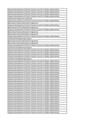 Capacity Development of Parent Teacher Councils in Khyber pakhtunkhwa
Capacity Development of Parent Teacher Councils in Khyber pakhtunkhwa
Capacity Development of Parent Teacher Councils in Khyber pakhtunkhwa
Capacity Development of Parent Teacher Councils in Khyber pakhtunkhwa
Livelihoods Programme Hindukush
Capacity Development of Parent Teacher Councils in Khyber pakhtunkhwa
Bacha Khan Poverty Alleviation Programme
Capacity Development of Parent Teacher Councils in Khyber pakhtunkhwa
Bacha Khan Poverty Alleviation Programme
Capacity Development of Parent Teacher Councils in Khyber pakhtunkhwa
Bacha Khan Poverty Alleviation Programme
Bacha Khan Poverty Alleviation Programme
Capacity Development of Parent Teacher Councils in Khyber pakhtunkhwa
Livelihood Strenghtening Program
Bacha Khan Poverty Alleviation Programme
Bacha Khan Poverty Alleviation Programme
Capacity Development of Parent Teacher Councils in Khyber pakhtunkhwa
Livelihood Strenghtening Program
Capacity Development of Parent Teacher Councils in Khyber pakhtunkhwa
Capacity Development of Parent Teacher Councils in Khyber pakhtunkhwa
Capacity Development of Parent Teacher Councils in Khyber pakhtunkhwa
Capacity Development of Parent Teacher Councils in Khyber pakhtunkhwa
Livelihood Strenghtening Program
Capacity Development of Parent Teacher Councils in Khyber pakhtunkhwa
Capacity Development of Parent Teacher Councils in Khyber pakhtunkhwa
Capacity Development of Parent Teacher Councils in Khyber pakhtunkhwa
Capacity Development of Parent Teacher Councils in Khyber pakhtunkhwa
Capacity Development of Parent Teacher Councils in Khyber pakhtunkhwa
Capacity Development of Parent Teacher Councils in Khyber pakhtunkhwa
Capacity Development of Parent Teacher Councils in Khyber pakhtunkhwa
Capacity Development of Parent Teacher Councils in Khyber pakhtunkhwa
Capacity Development of Parent Teacher Councils in Khyber pakhtunkhwa
Capacity Development of Parent Teacher Councils in Khyber pakhtunkhwa
Capacity Development of Parent Teacher Councils in Khyber pakhtunkhwa
Capacity Development of Parent Teacher Councils in Khyber pakhtunkhwa
Capacity Development of Parent Teacher Councils in Khyber pakhtunkhwa
Capacity Development of Parent Teacher Councils in Khyber pakhtunkhwa
Capacity Development of Parent Teacher Councils in Khyber pakhtunkhwa
Capacity Development of Parent Teacher Councils in Khyber pakhtunkhwa
Capacity Development of Parent Teacher Councils in Khyber pakhtunkhwa
Capacity Development of Parent Teacher Councils in Khyber pakhtunkhwa
Capacity Development of Parent Teacher Councils in Khyber pakhtunkhwa
Capacity Development of Parent Teacher Councils in Khyber pakhtunkhwa
Capacity Development of Parent Teacher Councils in Khyber pakhtunkhwa
Capacity Development of Parent Teacher Councils in Khyber pakhtunkhwa
Capacity Development of Parent Teacher Councils in Khyber pakhtunkhwa
Capacity Development of Parent Teacher Councils in Khyber pakhtunkhwa
 