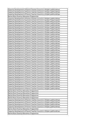 Capacity Development of Parent Teacher Councils in Khyber pakhtunkhwa
Capacity Development of Parent Teacher Councils in Khyber pakhtunkhwa
Capacity Development of Parent Teacher Councils in Khyber pakhtunkhwa
Bacha Khan Poverty Alleviation Programme
Capacity Development of Parent Teacher Councils in Khyber pakhtunkhwa
Capacity Development of Parent Teacher Councils in Khyber pakhtunkhwa
Capacity Development of Parent Teacher Councils in Khyber pakhtunkhwa
Capacity Development of Parent Teacher Councils in Khyber pakhtunkhwa
Capacity Development of Parent Teacher Councils in Khyber pakhtunkhwa
Capacity Development of Parent Teacher Councils in Khyber pakhtunkhwa
Capacity Development of Parent Teacher Councils in Khyber pakhtunkhwa
Capacity Development of Parent Teacher Councils in Khyber pakhtunkhwa
Capacity Development of Parent Teacher Councils in Khyber pakhtunkhwa
Capacity Development of Parent Teacher Councils in Khyber pakhtunkhwa
Capacity Development of Parent Teacher Councils in Khyber pakhtunkhwa
Capacity Development of Parent Teacher Councils in Khyber pakhtunkhwa
Capacity Development of Parent Teacher Councils in Khyber pakhtunkhwa
Capacity Development of Parent Teacher Councils in Khyber pakhtunkhwa
Capacity Development of Parent Teacher Councils in Khyber pakhtunkhwa
Capacity Development of Parent Teacher Councils in Khyber pakhtunkhwa
Capacity Development of Parent Teacher Councils in Khyber pakhtunkhwa
Capacity Development of Parent Teacher Councils in Khyber pakhtunkhwa
Capacity Development of Parent Teacher Councils in Khyber pakhtunkhwa
Capacity Development of Parent Teacher Councils in Khyber pakhtunkhwa
Capacity Development of Parent Teacher Councils in Khyber pakhtunkhwa
Capacity Development of Parent Teacher Councils in Khyber pakhtunkhwa
Capacity Development of Parent Teacher Councils in Khyber pakhtunkhwa
Capacity Development of Parent Teacher Councils in Khyber pakhtunkhwa
Capacity Development of Parent Teacher Councils in Khyber pakhtunkhwa
Capacity Development of Parent Teacher Councils in Khyber pakhtunkhwa
Capacity Development of Parent Teacher Councils in Khyber pakhtunkhwa
Capacity Development of Parent Teacher Councils in Khyber pakhtunkhwa
Capacity Development of Parent Teacher Councils in Khyber pakhtunkhwa
Capacity Development of Parent Teacher Councils in Khyber pakhtunkhwa
Capacity Development of Parent Teacher Councils in Khyber pakhtunkhwa
Capacity Development of Parent Teacher Councils in Khyber pakhtunkhwa
Bacha Khan Poverty Alleviation Programme
Bacha Khan Poverty Alleviation Programme
Bacha Khan Poverty Alleviation Programme
Bacha Khan Poverty Alleviation Programme
Capacity Development of Parent Teacher Councils in Khyber pakhtunkhwa
Capacity Development of Parent Teacher Councils in Khyber pakhtunkhwa
Capacity Development of Parent Teacher Councils in Khyber pakhtunkhwa
Capacity Development of Parent Teacher Councils in Khyber pakhtunkhwa
Bacha Khan Poverty Alleviation Programme
Capacity Development of Parent Teacher Councils in Khyber pakhtunkhwa
Bacha Khan Poverty Alleviation Programme
 