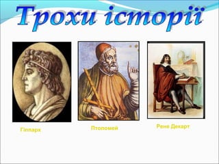 Гіппарх Птоломей Рене Декарт
 