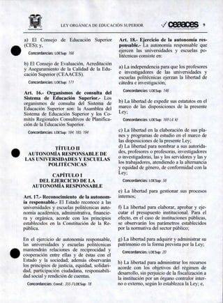 Ley Organica de Educación Superior | PDF