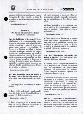 Ley Organica de Educación Superior | PDF