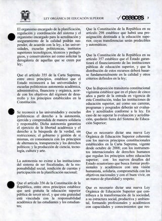 Ley Organica de Educación Superior | PDF