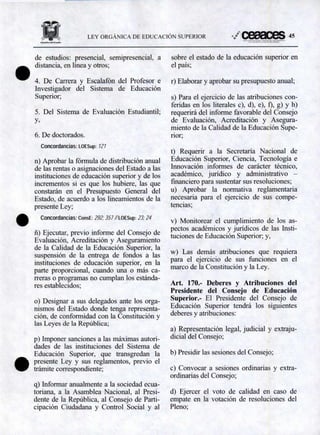 Ley Organica de Educación Superior | PDF