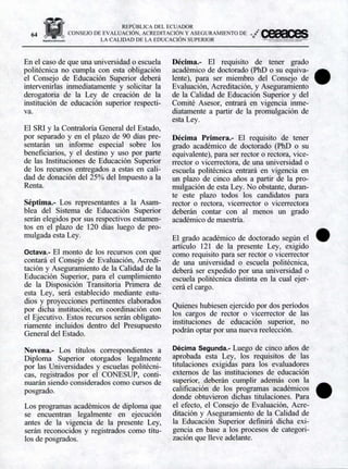 Ley Organica de Educación Superior | PDF