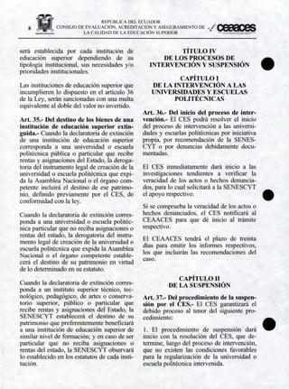 Reglamento General Ley Orgánica de Educacion Superior | PDF