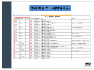 업체 배송 보고서(매일제공)
 