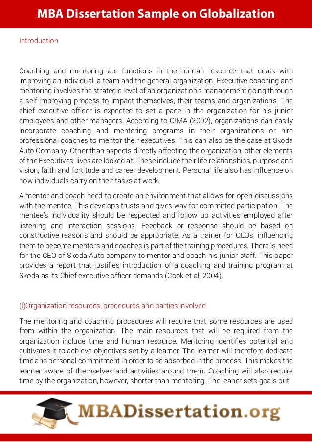 Dissertation of mba