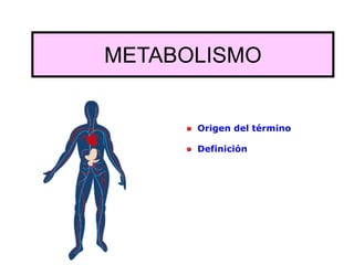 METABOLISMO
Origen del término
Definición
 