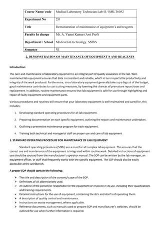 Medical Laboratory technology Lab Manual for MLT students | PDF