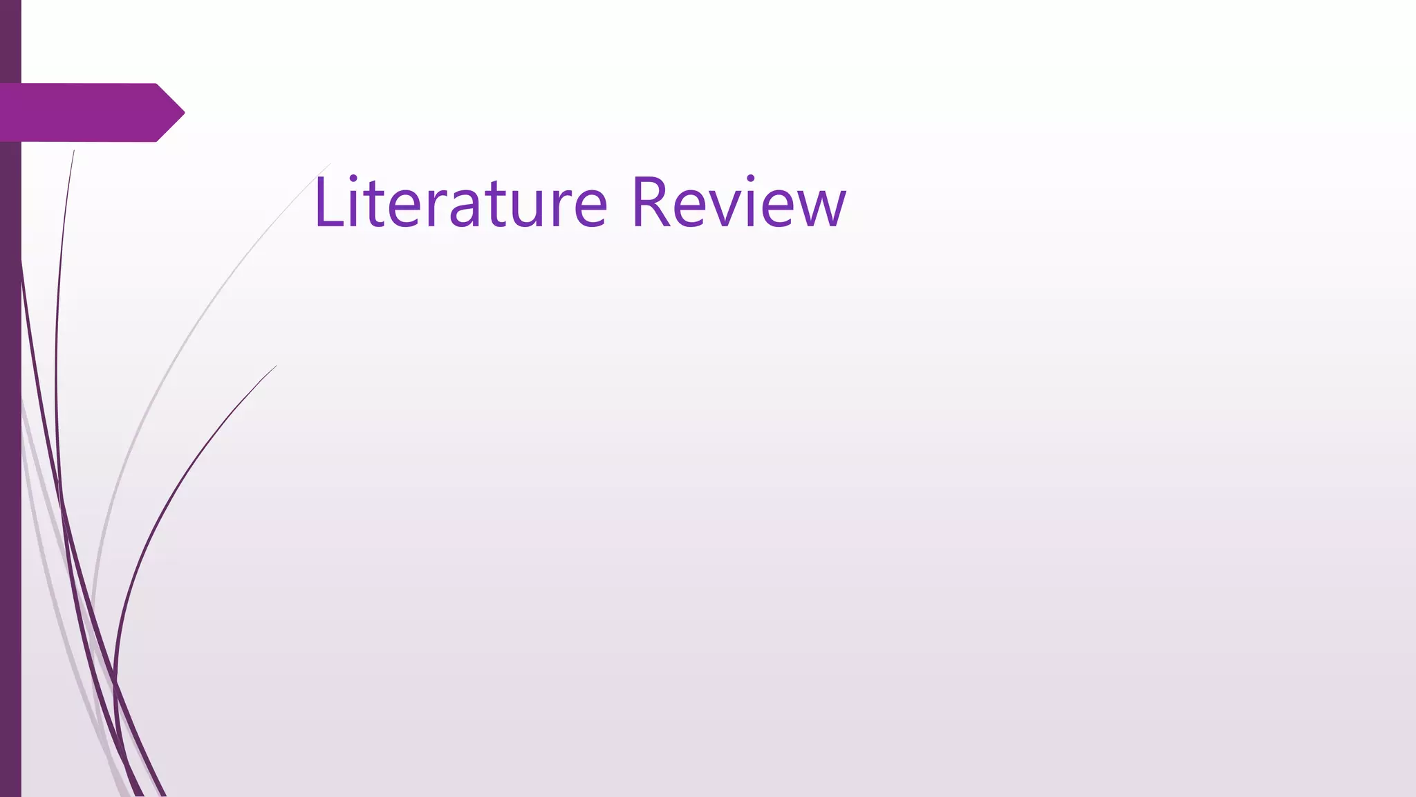 Literature Review
 