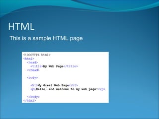 HTML
This is a sample HTML page
 