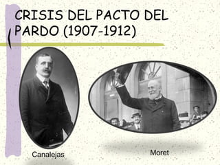 CRISIS DEL PACTO DEL
PARDO (1907-1912)
Canalejas Moret
 
