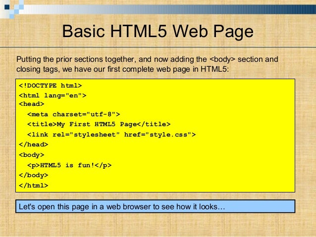Introduction To Html5