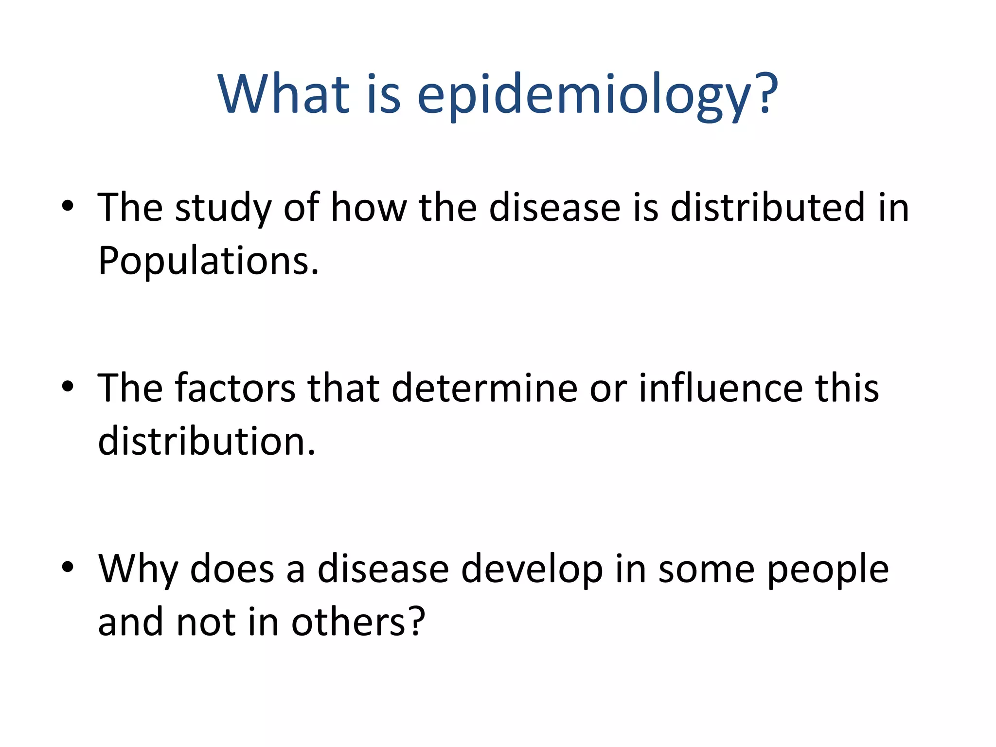 Introduction to Epidemiology | PPT