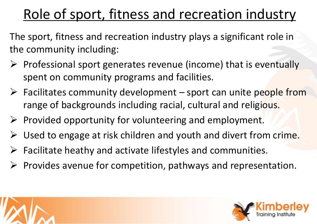 1. Introduction to the sport, fitness and recreation industry