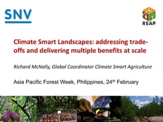 Climate Smart Landscapes: addressing trade-
offs and delivering multiple benefits at scale
Richard McNally, Global Coordin...