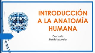 INTRODUCCIÓN
A LA ANATOMÍA
HUMANA
Docente:
David Morales
 