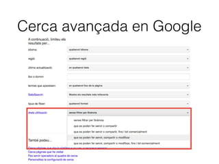 Condicions generals
• S'autoritza la reproducció, distribució i comunicació pública de
l'obra.
• En totes les modalitats (mitjans i formats) possibles.
• Durada: tot el termini de protecció dels drets de propietat
intel·lectual.
• A títol gratuït.
• Àmbit territorial: mundial.
• Cessió no exclusiva.
• Cal incloure còpia de la llicència.
 