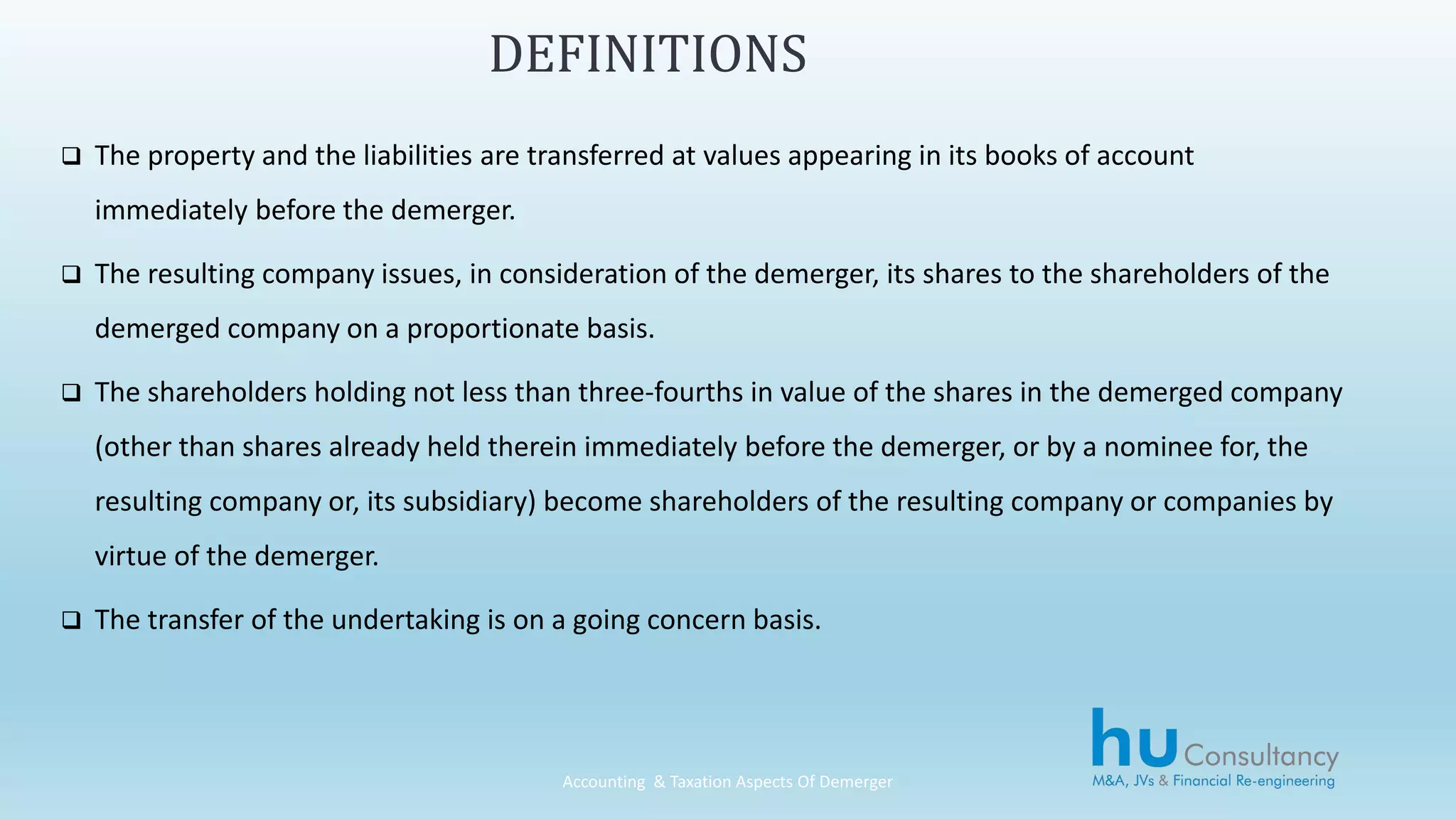 Accounting and Income Tax Aspects - Demerger | PPTX