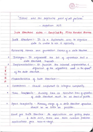 Data Structure Notes Part-1 