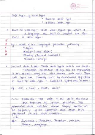 Data Structure Notes Part-1 | PDF