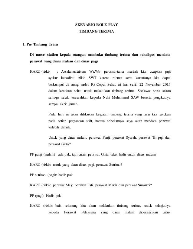 nurse sample role plays pdf