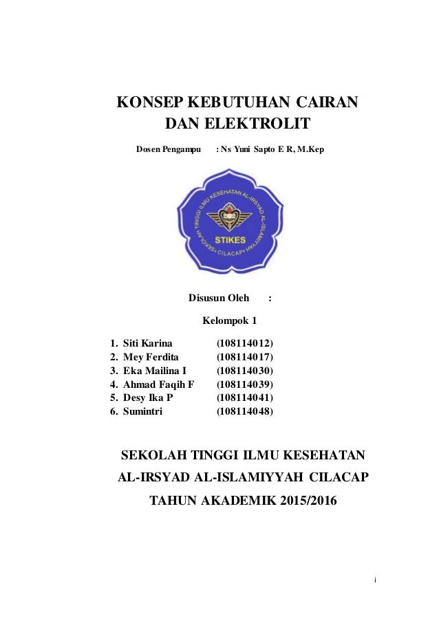 Konsep Kebutuhan Cairan Dan Elektrolit