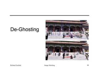 Image Stitching 98
De-Ghosting
Richard Szeliski
 