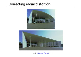 Correcting radial distortion
from Helmut Dersch
 