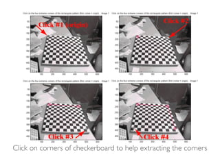 Click on corners of checkerboard to help extracting the corners
 