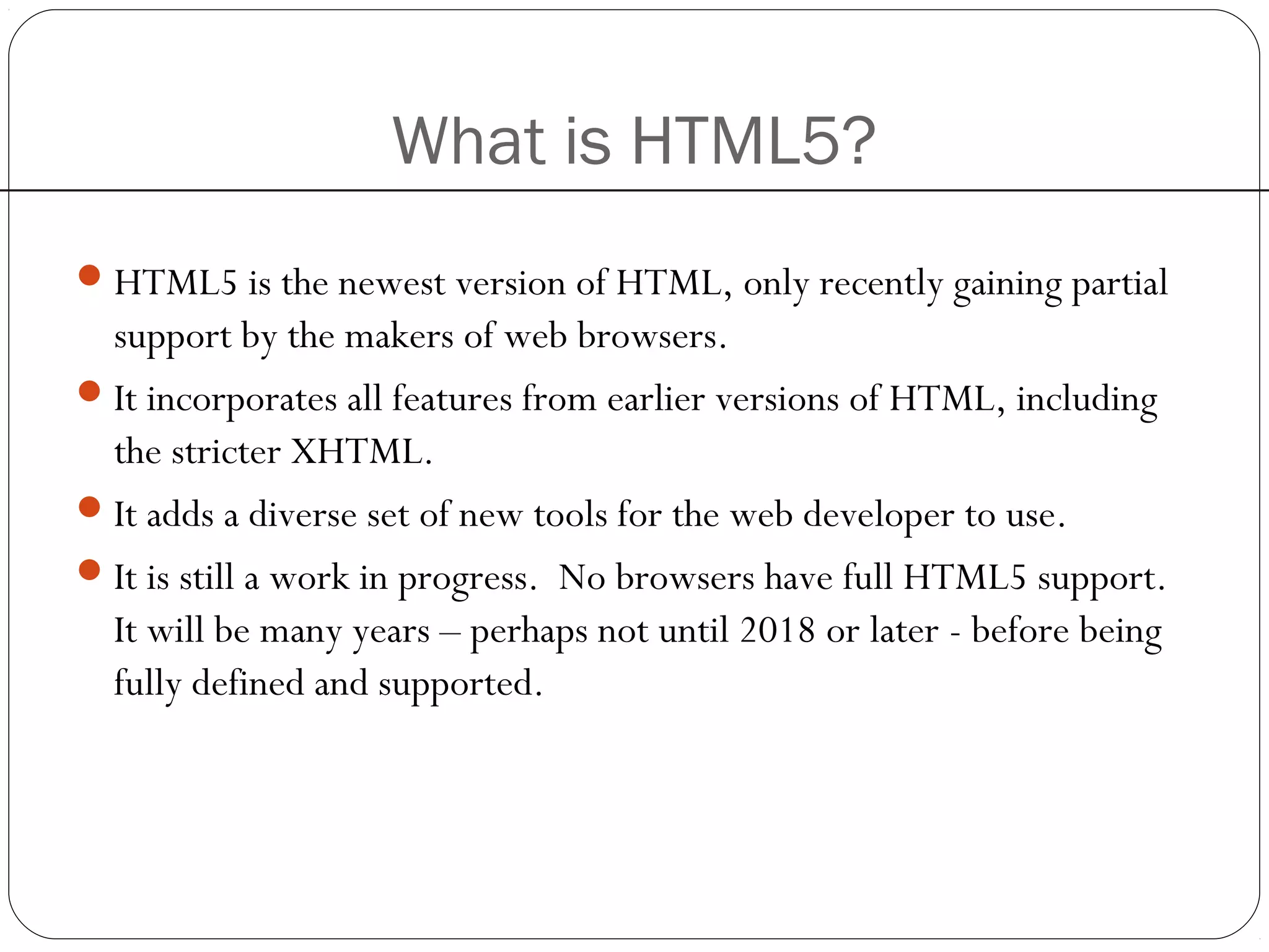 Introduction to HTML5 | PPT
