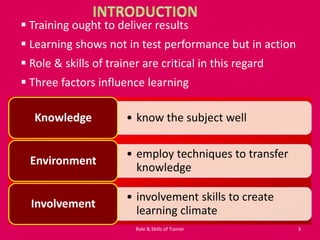 Training & Development - Role & Skills of Trainer | PPTX