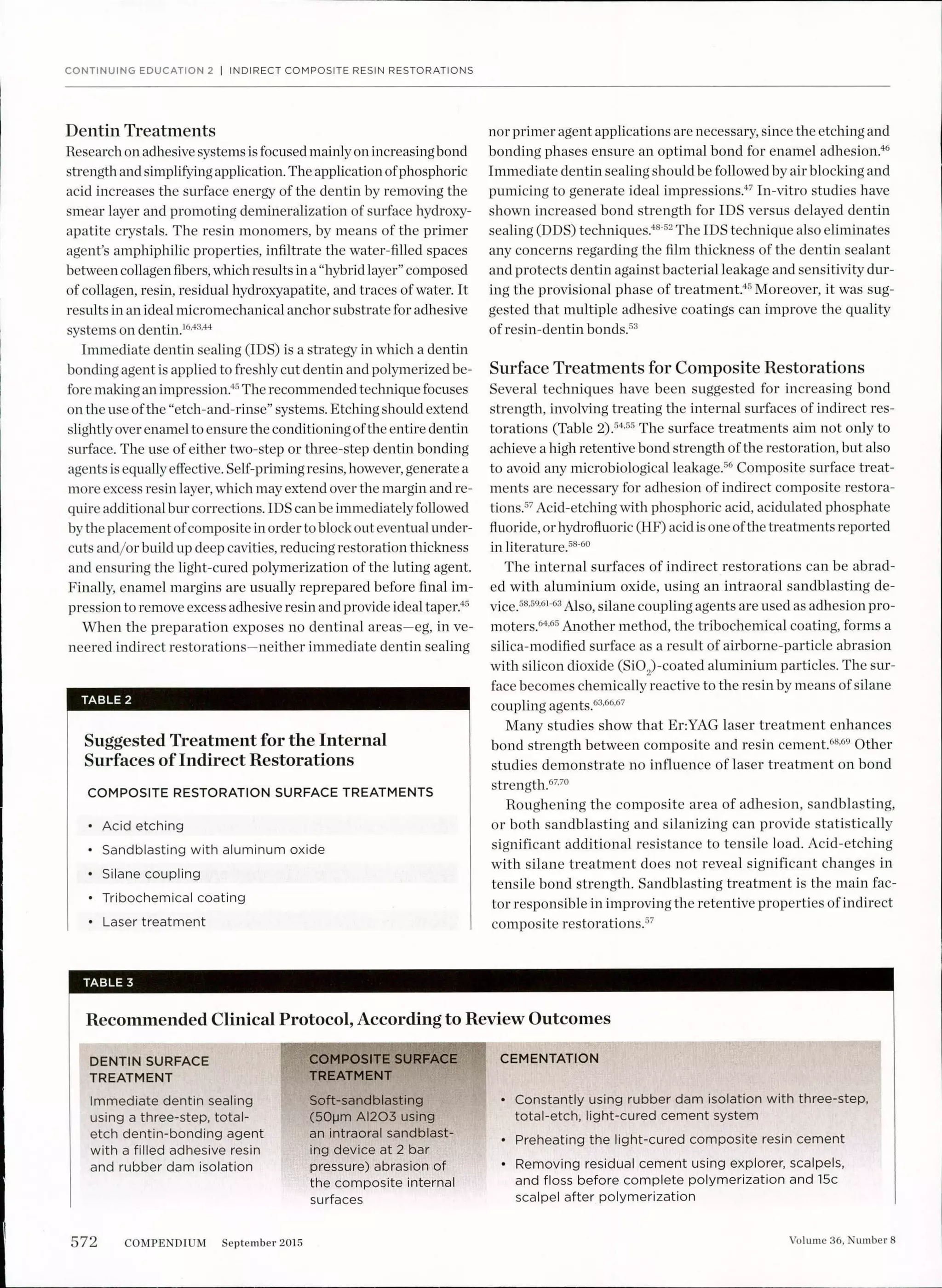 1. adhesive cementation of indirect composite inlays and onlays. a ...
