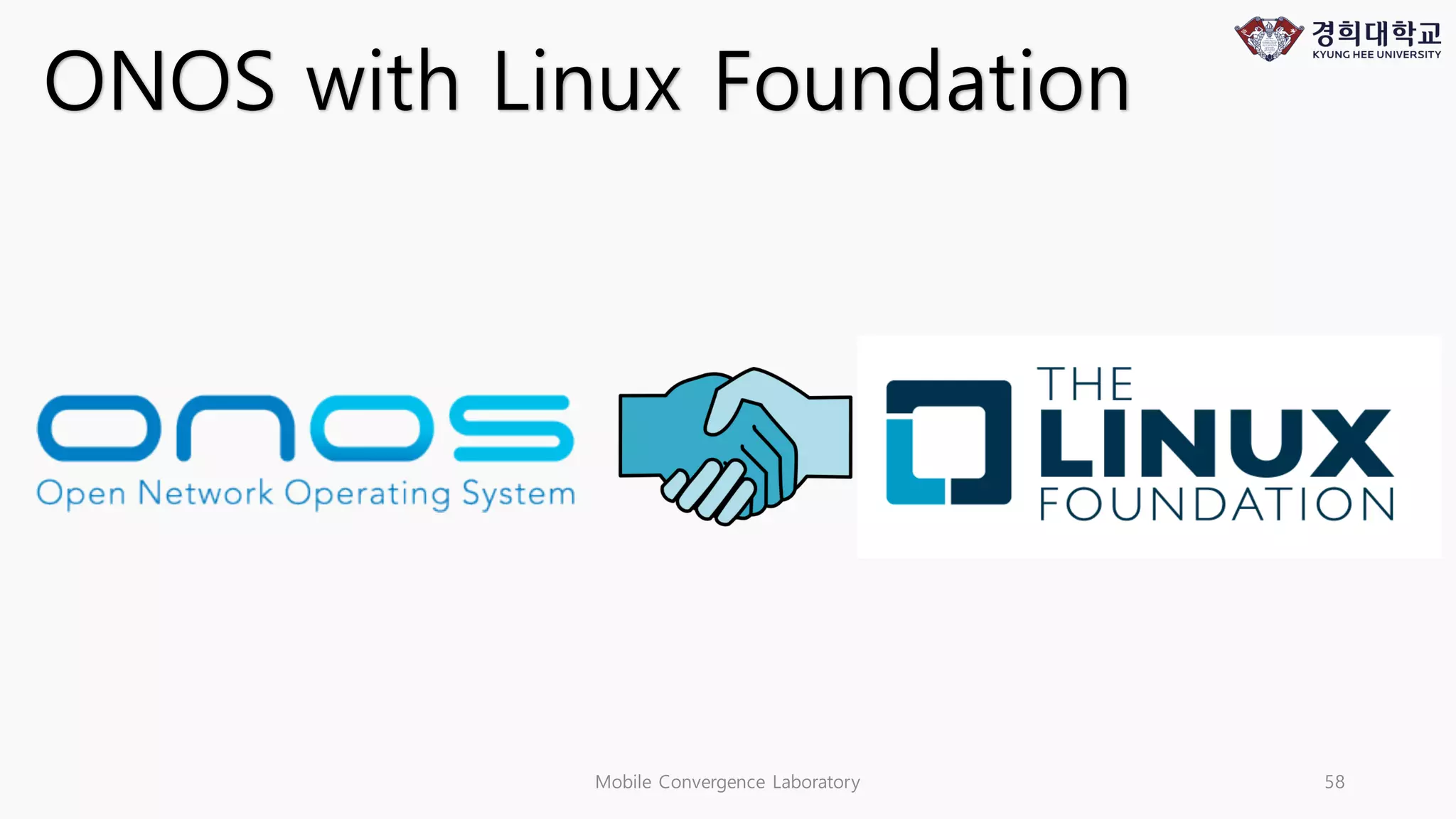 Mobile Convergence Laboratory 58
ONOS with Linux Foundation
 