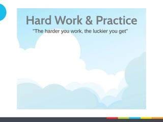 Module 1: Basics of failure!
•  Hope theory: Agency!
–  Mental determination!
–  Channels mental energy to appropriate routes!
–  Internal or external sources possible!
2. Hope and fears!
 