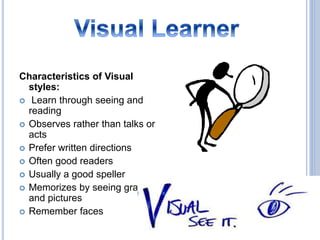 Types of Learners , characteristics, way of learning | PPTX