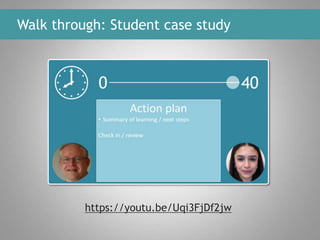 Walk through: Student case study
https://youtu.be/Uqi3FjDf2jw
 