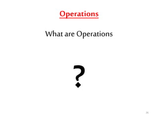 Operations
What are Operations
?
26
 